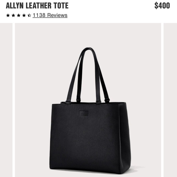 Dagne Dover Large Allyn Black Leather Tote Bag - Picture 1 of 16